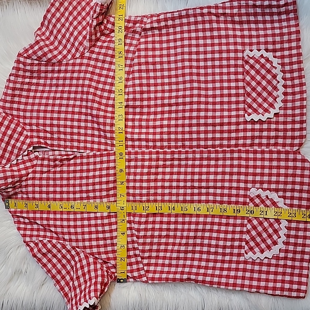 Vintage | Red and White Gingham Dress with Matching Jacket - Picture 16 of 16